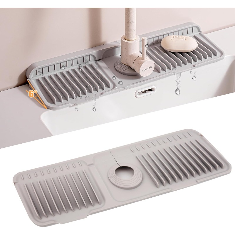 Silicone Tap Washer - Kitchen Silicone Faucet Splash Mat Foldable
