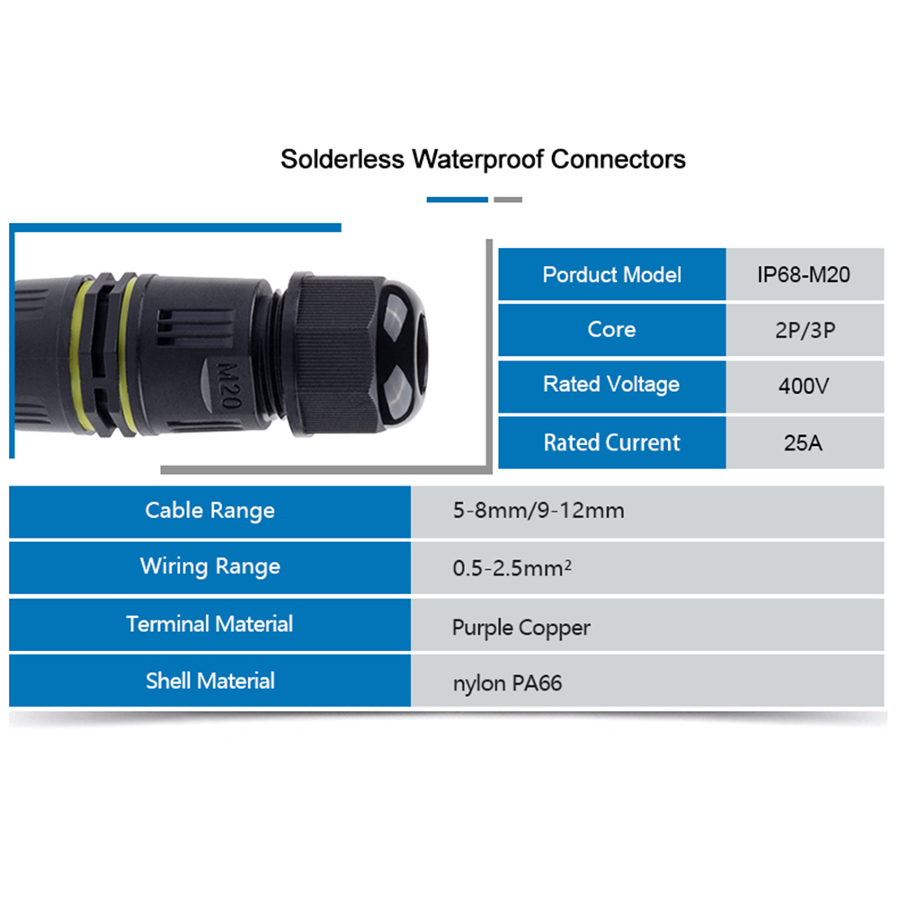 1PCS IP68 M20 Adapter Wire Con - огляд і ціна Push Fit Connector