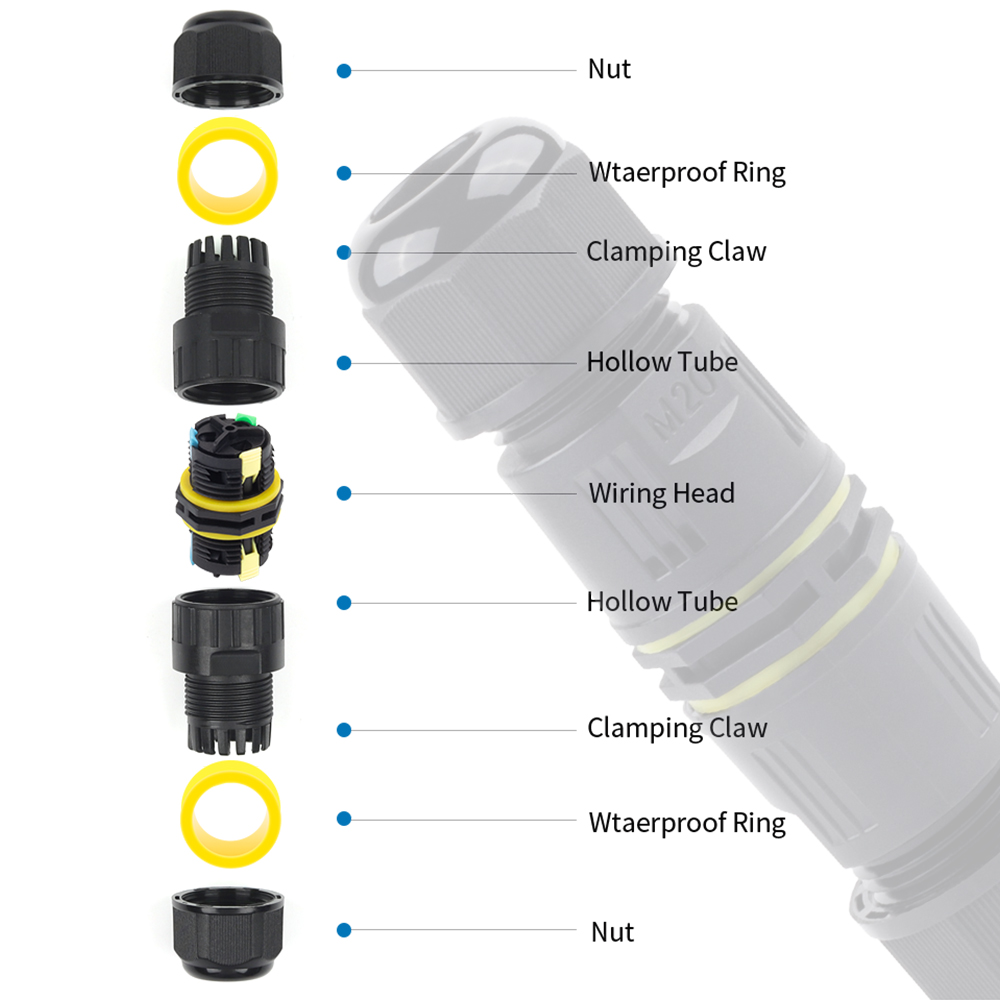 1PCS IP68 M20 Adapter Wire Con - огляд і ціна Push Fit Connector